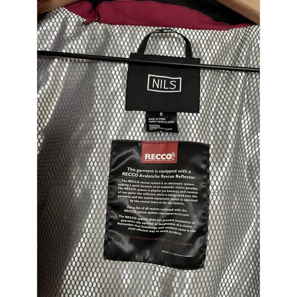 Nils Womens Red Burgundy Winter Ski Jacket Thermore Recco Technology Size 6 - Picture 16 of 16